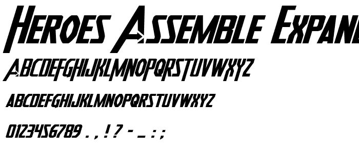 Heroes Assemble Expanded Italic font